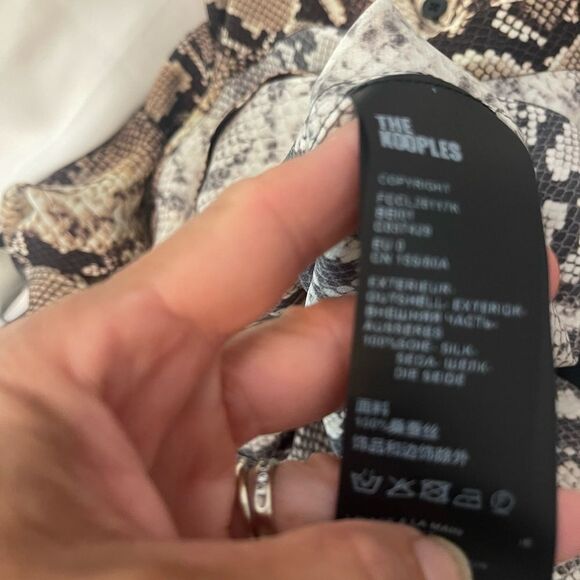 $345 The Kooples NWT Silk Snake Print Blouse - Picture 10 of 10